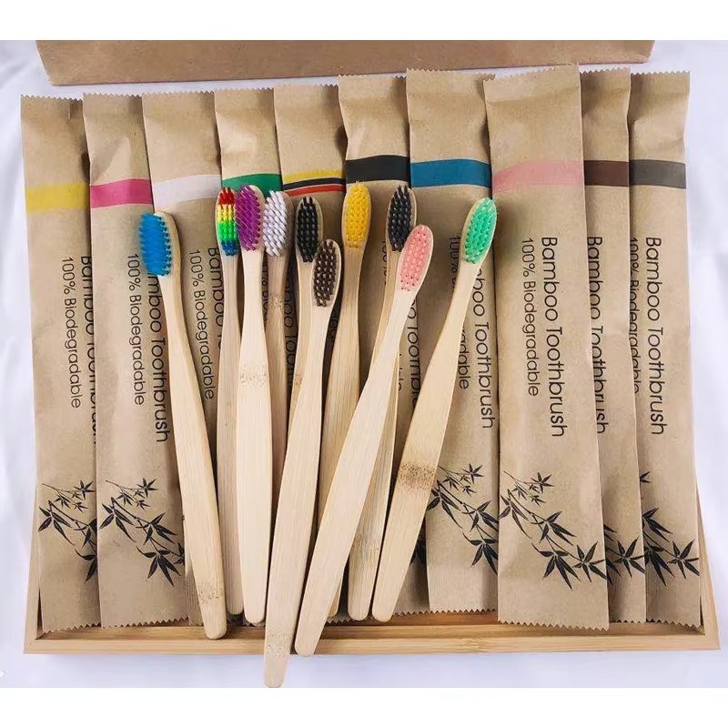 Bamboo Toothbrush Set - 5-30 ชิ้นแปรงสีฟันไม้ไผ่แปรงสีฟันขนนุ่มเป็นมิตรกับสิ่งแวดล้อมย่อยสลายได้ด้ามไม้แปรงฟอกสีฟัน