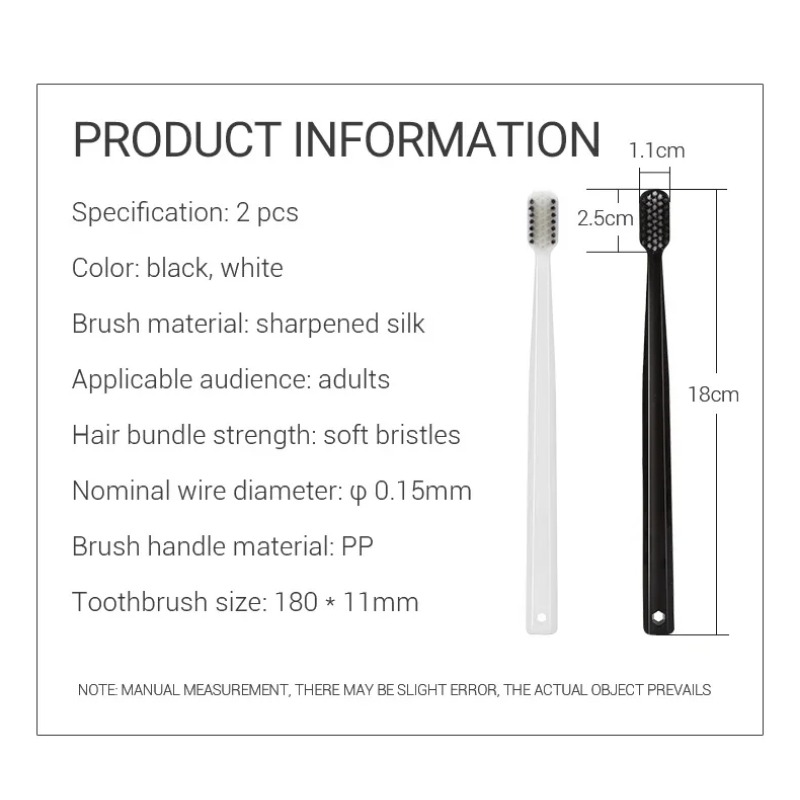 Bamboo Toothbrush Set - 2-10PC แปรงสีฟันถ่านไม้ไผ่เป็นมิตรกับสิ่งแวดล้อมขนแปรงนุ่มสีดำและสีขาวชุดสำหรับผู้ใหญ่ชุดดูแลสุขอนามัยทางทันตกรรมสำหรับผู้ชายและผู้หญิง