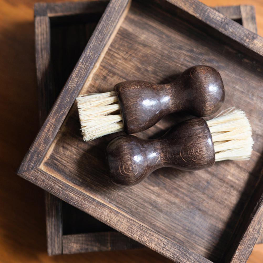 Bamboo Toothbrush Set - แปรงหม้อปาล์มไม้ไผ่พร้อมที่จับไม้ที่มนุษย์สร้างขึ้นขนแปรงทนความร้อนหม้อกระทะผักขัดขัดชุดทําความสะอาด