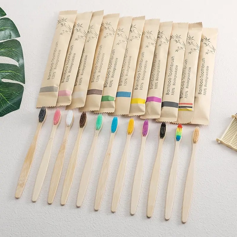 แปรงสีฟันไม้ไผ่ธรรมชาติ 10 แพ็ - Bamboo Toothbrush Set บทวิจารณ์และราคา