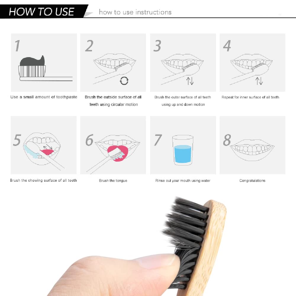 แปรงสีฟันไม้ไผ่ธรรมชาติ 10 แพ็ - Bamboo Toothbrush Set บทวิจารณ์และราคา