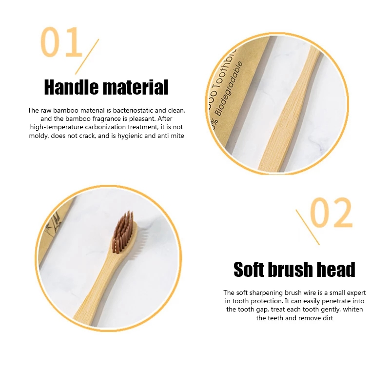 แปรงสีฟันไม้ไผ่100ชิ้นแปรงสีฟั - Bamboo Toothbrush Set บทวิจารณ์และราคา
