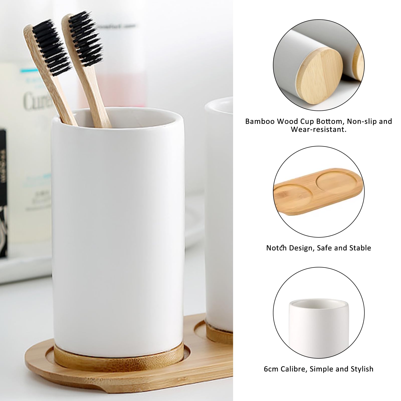 เซรามิคชุดห้องน้ํา Fine Cerami - Bamboo Toothbrush Set บทวิจารณ์และราคา