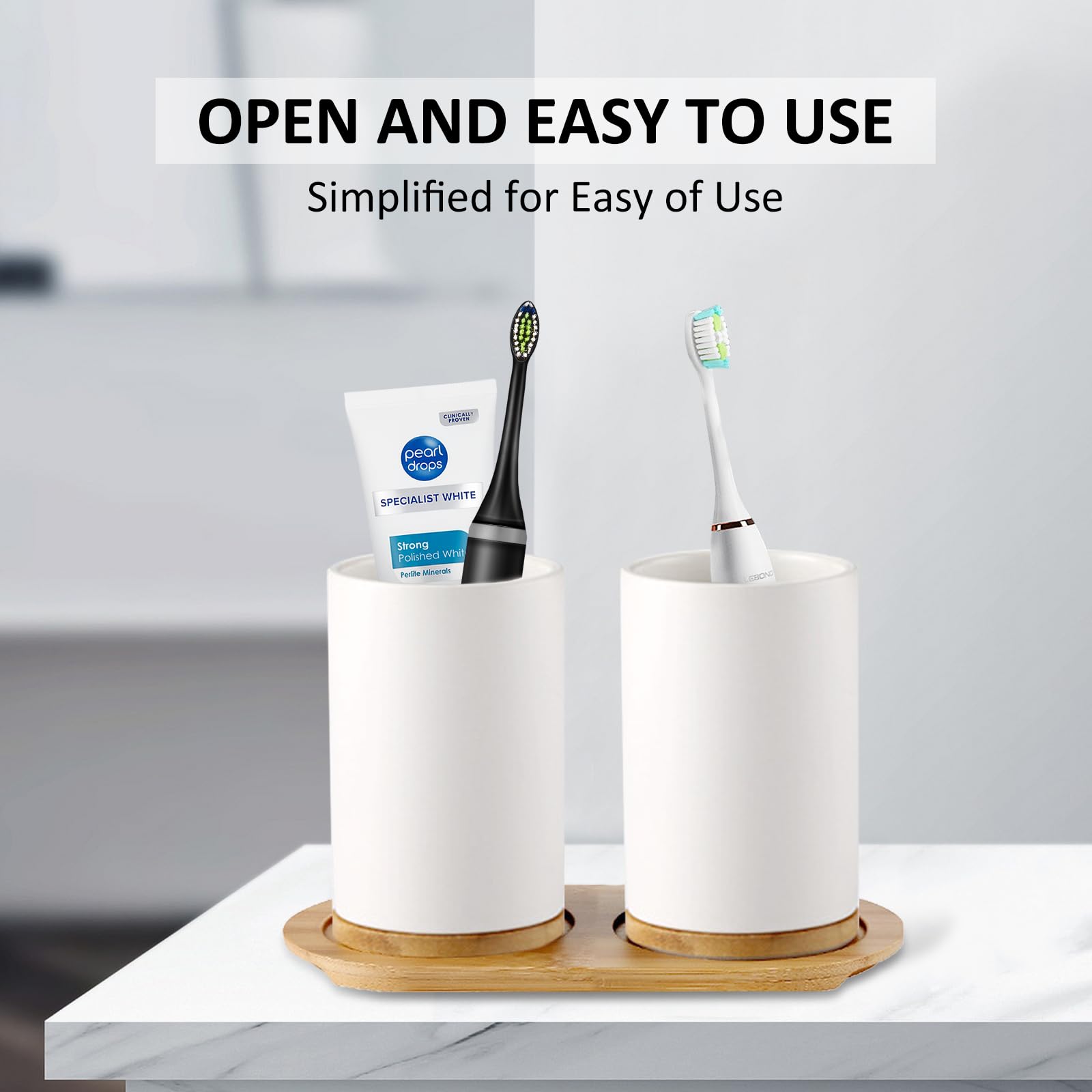 เซรามิคชุดห้องน้ํา Fine Cerami - Bamboo Toothbrush Set บทวิจารณ์และราคา